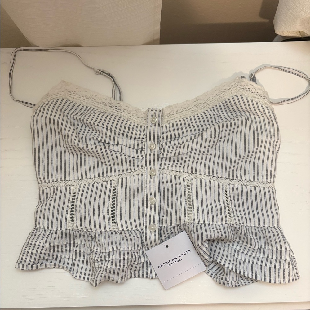 American Eagle Striped Crop Top